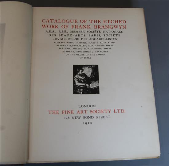 Brangwyn, Frank - Catalogue of the Etched Work of Frank Brangwyn, folio, half cloth,